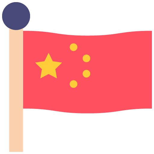 Imagen ilustrada de una bandera China
